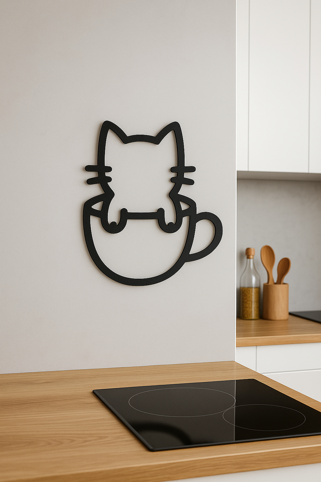 Coffeesigns - Wanddeko aus Metall mit Katzenmotiv