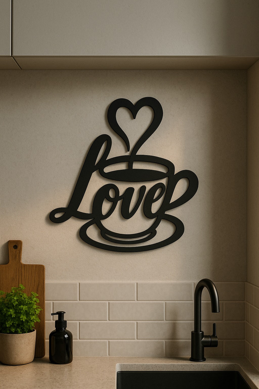 Coffeesigns - Wanddeko aus Metall mit Lovemotiv