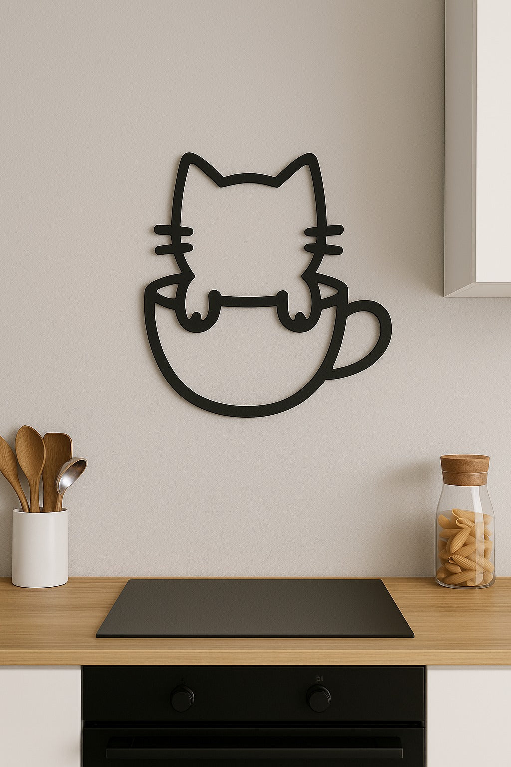 Coffeesigns - Wanddeko aus Metall mit Katzenmotiv