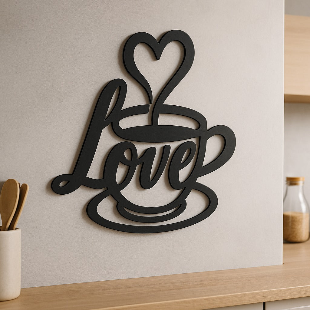 Coffeesigns - Wanddeko aus Metall mit Lovemotiv