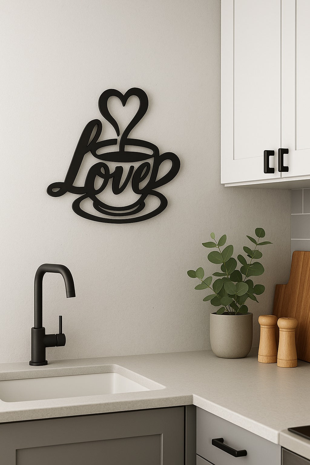 Coffeesigns - Wanddeko aus Metall mit Lovemotiv